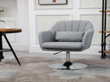 Swivel Linen Fabric Accent Chair for Living Room Contemporary Vanity Armchair with Adjustable Height T3398P344141