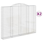 Arched Gabion Baskets 2 pcs 300x30x220/240 cm Galvanised Iron 3146629