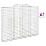 Arched Gabion Baskets 2 pcs 300x30x220/240 cm Galvanised Iron 3146629