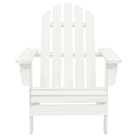 Garden Adirondack Chair with Ottoman&Table Solid Fir Wood White 315929