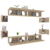 8 Piece TV Cabinet Set Sonoma Oak Engineered Wood 3114224