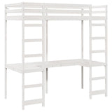 Loft Bed Frame White 90 x 190 cm Solid Pine Wood 3414555