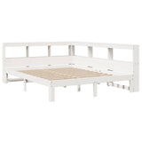 Bookcase Bed without Mattress White 160x200 cm Solid Wood Pine 3324377