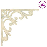 Wall Shelf Brackets 12 pcs Antique White 14.5 x 14.5 x 3 cm 42038834