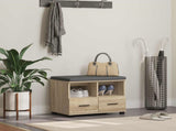 Hall Bench with Cushion with Drawer Sonoma Oak 60 x 38 x 46 cm 891450