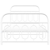 Metal Bed Frame without Mattress with Footboard White 100x190cm 377178