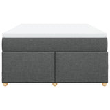 Box Spring Bed with Mattress Dark Grey 140x200 cm Fabric 3285381