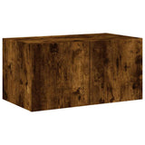 5 Piece TV Wall Units with LED Smoked Oak Engineered Wood 3216829
