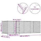 Dog Cage Silver 600 x 200 x 200 cm Galvanised Steel 3368310