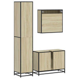3 Piece Bathroom Furniture Set Sonoma Oak Engineered Wood 3301081