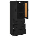 Highboard with Drawer 2 pcs Black Oak Engineered Wood 3416114