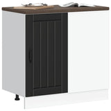 Kitchen Base Cabinet "Lucca" Black Engineered Wood 854309