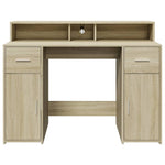 Desk with LED Lights Sonoma Oak 120x55x91 cm Engineered Wood 3309413