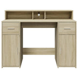 Desk with LED Lights Sonoma Oak 120x55x91 cm Engineered Wood 3309413