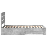 Bed Frame Concrete Grey 100 x 200 cm Engineered Wood 3412007