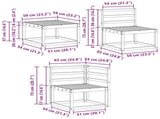 Outdoor Sofa Set 8 pcs White 59 x 59 x 37 cm Solid Acacia Wood 3387388