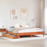 Bed Frame without Mattress Wax Brown 180x200 cm Super King Solid Wood Pine 3301703