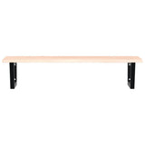 Basin Shelf Wall Mounted Steel and Solid Wood Oak 3302603