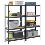 4-Layer Storage Shelves 2 pcs Anthracite Steel&Engineered Wood 4016937