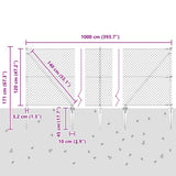 Welded Wire Fence with Spikes 10 x 1.2 m 3351214