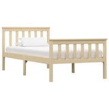 Bed Frame without Mattress Natural Solid Pinewood 100x200 cm 283221