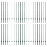 Green Fence Posts 44 pcs Green Metal 3335923