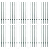 Green Fence Posts 44 pcs Green Metal 3335923