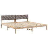 Bed frame Brown and taupe 200 x 200 cm Solid pine wood 3394341