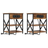 Bedside Cabinet with Shelf 2 pcs Smoked Oak 41 x 31 x 51 cm 859520