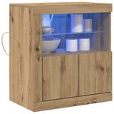 LED Sideboard Brown 60.5 x 37 x 67 cm Engineered Wood 863013