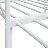 Daybed with Trundle without Mattress White 75x190 cm Steel 4104686