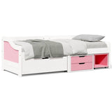 Day Bed with 3 Drawers without Mattress IRUN White&Pink 90x200 cm 3314685