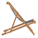 Beach Chair Grey Teak wood Standard Multi-Position Backrest 47415