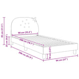 Children's Bed Frame with Headboard Pink 90 x 200 cm Velvet 42011068