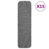 Anti Slip Stair Mats 15 pcs 75x20 cm Grey Rectangular 340397