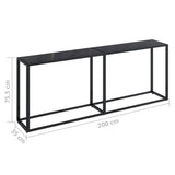 Console Table Black Tempered Glass, Powder-Coated Steel Large 331687