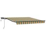 Retractable Awning Manual Green and yellow 350 x 250 cm Fabric 3330452