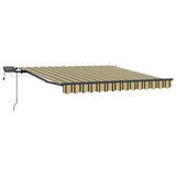Retractable Awning Manual Green and yellow 350 x 250 cm Fabric 3330452