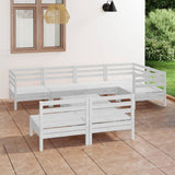 8 Piece Garden Lounge Set Solid Pinewood White 3082753