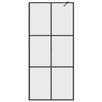 Walk-in Shower Wall with Clear ESG Glass 90x195 cm Black 151024