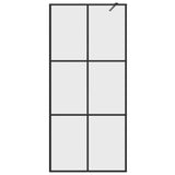 Walk-in Shower Wall with Clear ESG Glass 90x195 cm Black 151024