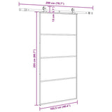 Sliding Door with Hardware Set Black 102.5x205 cm ESG Glass 3375860