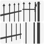 Fence Gate Grey 100 x 100 cm Powder coated steel 42008879
