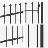 Fence Gate Grey 100 x 100 cm Powder coated steel 42008879