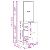 Apothecary Cabinet Concrete Grey 40x41x144,5 cm Engineered Wood 3309639