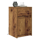 LED Bedside Cabinet with Drawer 2 pcs Old wood 38 x 34 x 61 cm 874144
