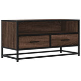 TV Cabinet Brown Oak 80x34.5x40 cm Engineered Wood and Metal 848813