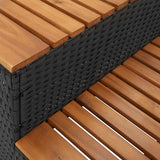 Hot Tub Step Black 100x50x50,5 cm Poly Rattan and Solid Acacia 4103944