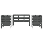 ZNTS 3 Piece Garden Lounge Set Grey Solid Wood Pine 825144