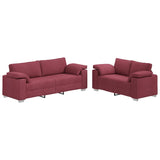 Sofa Set 2 pcs Wine red 219 x 77 x 82 cm Fabric 3324743